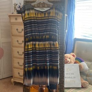 Ombre art dress with exposed back zipper size M